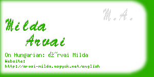 milda arvai business card